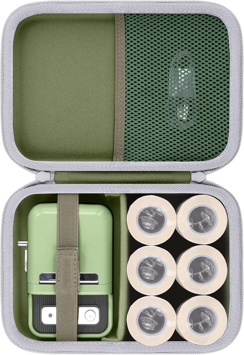 Baval Label Printer Case Compatible with NIIMBOT B21/B1 Label Maker Thermal Label Printer and 2 inch Label Paper(Green Case) - Image 1